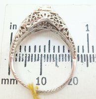 18K Gold European Cut .56ct Genuine Natural Diamond Filigree Ring (#C2360)