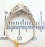 18K Gold European Cut .56ct Genuine Natural Diamond Filigree Ring (#C2360)