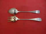 Antique Engraved Various Whiting Sterling Silver Salad Serving Set GW Brite-Cut