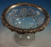 Wilcox Co. Cut Glass Punch Bowl with Sterling Silver Grapes (#2159)