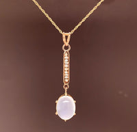 10k Yellow Gold Victorian Moonstone and Seed Pearl Lavaliere Jewelry (#J5627)