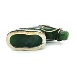 Sterling Carved Nephrite Jade Horse Pendant (#J5485)