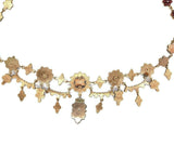 Genuine Natural Bohemian Garnet Necklace w/ Eleven Drops and Four Swags (#J5576)
