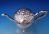 Normandie by Wallace Sterling Silver Tea Set 5pc with Sterling SP Tray (#7228)