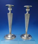 Victor Siedman Co Sterling Silver Candlestick Pair #376 Hand Engraved 10" #5811