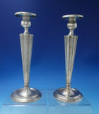 Victor Siedman Co Sterling Silver Candlestick Pair #376 Hand Engraved 10" #5811