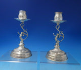 Cherub by Unknown Austrian Sterling Silver Candlestick Pair 6 1/2" c1910 (#5825)