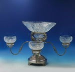 Gadroon by DP and Sons Silverplate and Copper Epergne with Crystal Bowls (#5837)