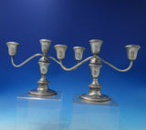 Gadroon by Schweitzer Silver Co Sterling Silver Candelabra Pair c.1940 (#5842)