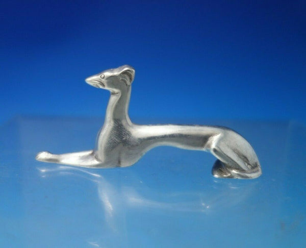 Sterling Silver Paperweight "Whippet" Dog 1" x 2 1/2" 1 ozt. circa 1940 (#5903)