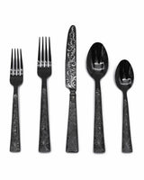 Parisian Garden BLACK by Ricci Stainless Flatware Set for 8 Service 40 piece New