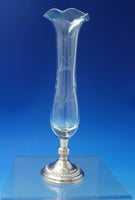 Gadroon by Empire Sterling Silver Bud Vase with Crystal c.1960 7" x 2" (#5988)