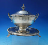 Beaded by Ball Black and Co Sterling Silver Butter Dome with Underplate (#6056)
