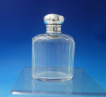 English Estate Sterling Silver and Glass Dresser Jar 4" x 1 3/4" (#6078)