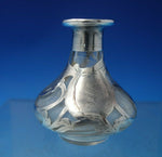 Perfume Bottle with Sterling Silver Overlay 2 1/2" Monogram S c.1900 (#6118)