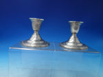Courtship by International Sterling Silver Pair Short Candlesticks #N251 (#6140)