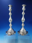 Rose by Unknown Sterling Silver Candlestick Pair 12 1/2" Vintage (#6148)
