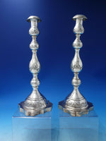 Rose by Unknown Sterling Silver Candlestick Pair 12 1/2" Vintage (#6148)