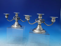 Gadroon by Crown Silver Co. Sterling Silver Candelabra Pair c.1920 3-light #6201