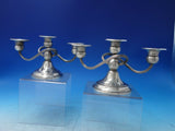 Gadroon by Crown Silver Co. Sterling Silver Candelabra Pair c.1920 3-light #6201