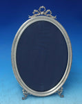 Oval Sterling Silver Tabletop Picture Frame Ribbon Angels 9" x 7" (#6214)