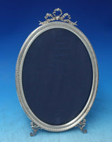 Oval Sterling Silver Tabletop Picture Frame Ribbon Angels 9" x 7" (#6214)