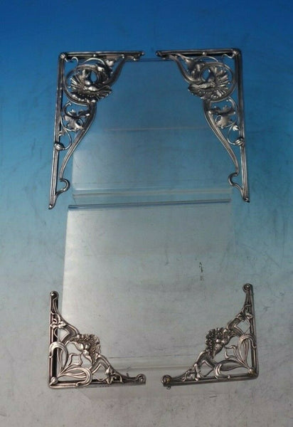 Poppy by Gorham Sterling Silver Desk Blotter Corners 4pc Set c1910 #1949 (#6348)