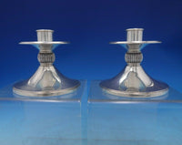 Old French by Gorham Sterling Silver Candlestick Pair #1089 3 3/4" x 4" (#6381)