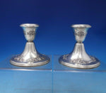 Melrose by Gorham Sterling Silver Candlestick Pair #889 3 1/2" Tall x 4" (#6450)