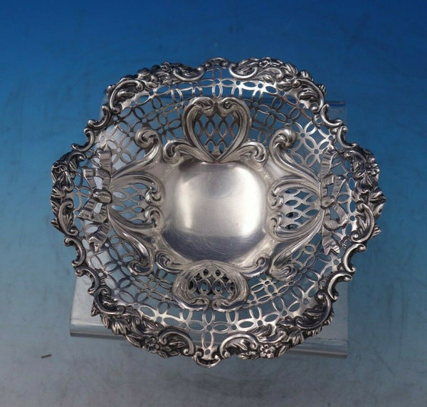 William Comyns English Victorian Sterling Silver Candy Dish Footed Ribbons #6456