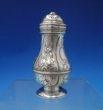 English Georgian Sterling Silver Muffineer with Chased Flowers c.1743 (#6461)