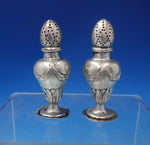 Sterling Silver Salt and Pepper Shaker Set 2pc with Chased Swags 3" (#6470)