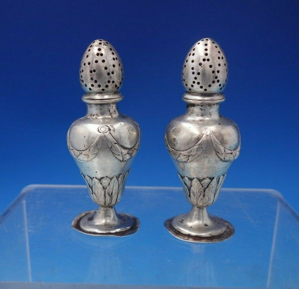 Sterling Silver Salt and Pepper Shaker Set 2pc with Chased Swags 3" (#6470)