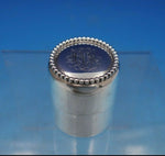 Shreve Sterling Silver Inkwell Beaded with Glass Insert 1 3/4" x 1 1/2" (#6562)