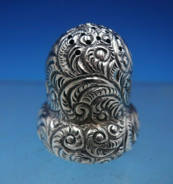 Antique Chased by Unknown Sterling Silver Pepper Shaker Fine Chasing (#6572)