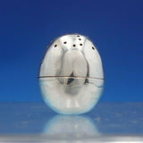 Sheffield 1882 English Sterling Silver Pepper Shaker Egg Shaped 1 3/8" (#6573)