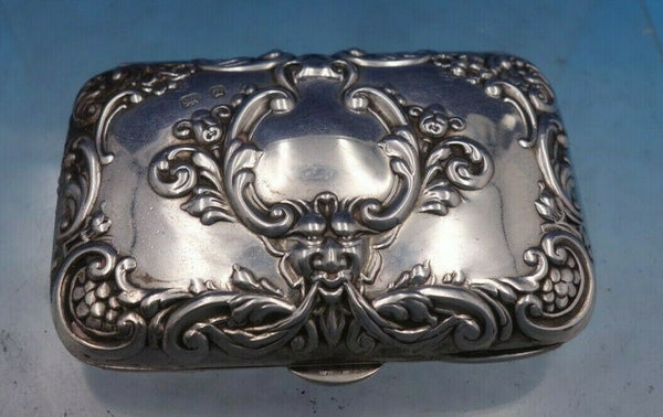 H&T English Sterling Silver Box with Flowers Scrollwork Birmingham 1924 (#6606)