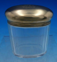 English Victorian Sterling Silver & Glass Dresser Jar Oval London 1896 (#6632)