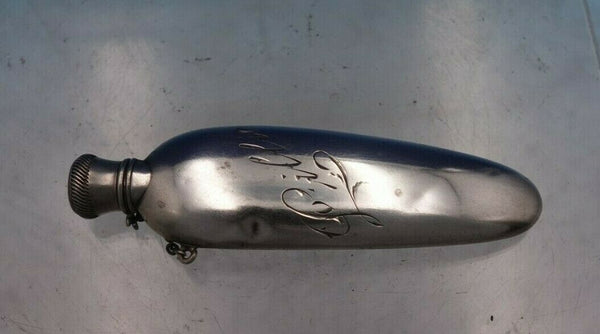 La Pierre Sterling Silver Perfume Bottle with Chain Has Dents 3 1/4" (#6643)