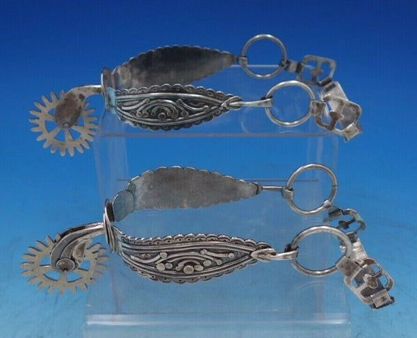 Sterling silver Spurs For Boots 9" x 2 3/4" 9.0 troy ounces TW Cowboy (#6663)