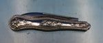 Coin Silver Folding Pocket Knife Floral and Beaded 2 Blades Vintage (#6681)