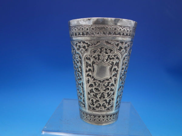 Middle Eastern Sterling Silver Tumbler Cup Persian Hand Chased Engraved (#6708)