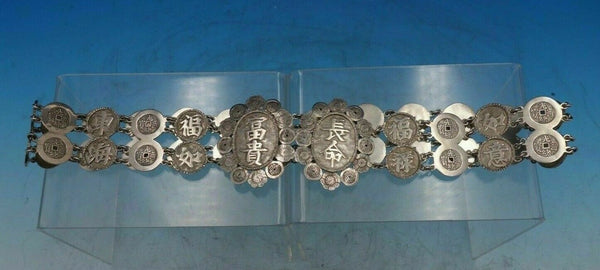 ZUO Chinese Export .900 Silver Belt w/Medallions Retailer Wang Hing and Co #6711