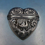 European Sterling Silver Vinaigrette Heart Shaped w/ Swans Fish Pierced (#6737)