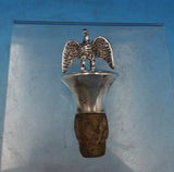 .900 Silver Bottle Stopper with Cork and 3-D Eagle 3 3/8" x 1 1/2" (#6769)