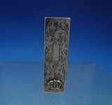 .950 Silver Lipstick Case with Crown and Mirror Hand Engraved 2 1/4" (#6808)