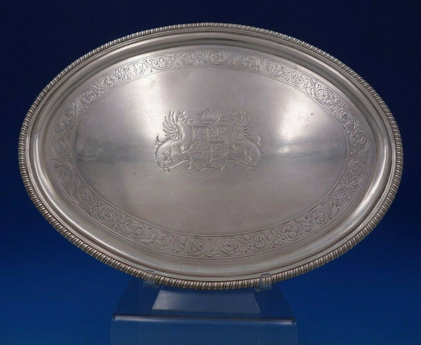 Thomas Richards English Georgian Sterling Silver Salver Tray BC w/Crest (#6812)