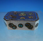 Asian Sterling Silver Spice Box Double Compartment w/Flowers Butterflies (#6814)