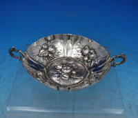 German .800 Silver Bowl Round with Handles Repoussed Fruit 5 5/8" (#6821)