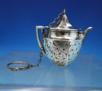 Webster Sterling Silver Tea Ball Teapot Shape Engraved Flowers 2" (#6829)